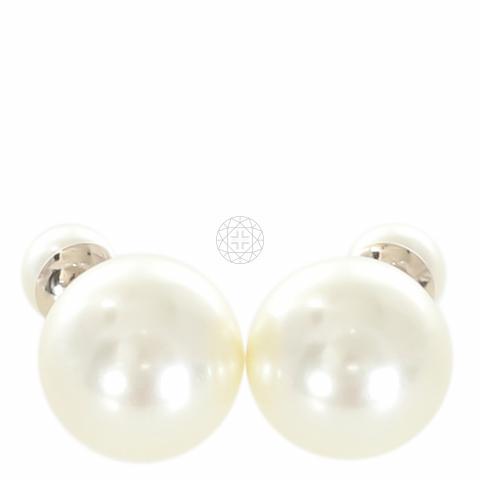 Christian dior double pearl on sale earrings